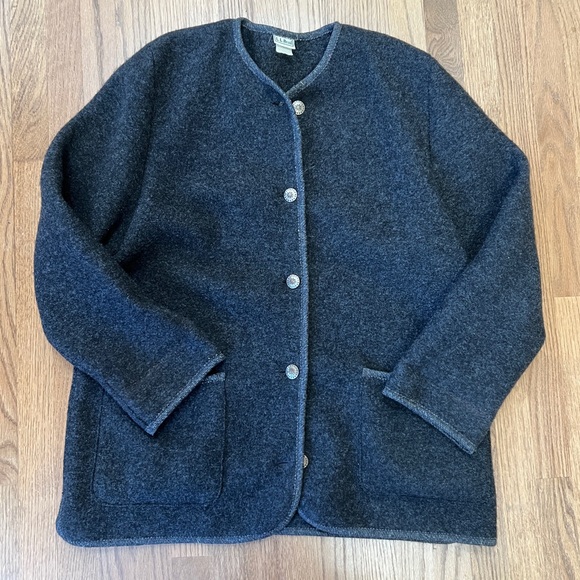 Vintage L.L. Bean 100% Wool Coat Jacket Sz XL - Picture 1 of 7